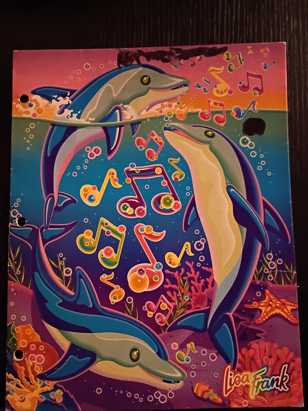Lisa Frank Blue & Purple 3 Hole Folder
